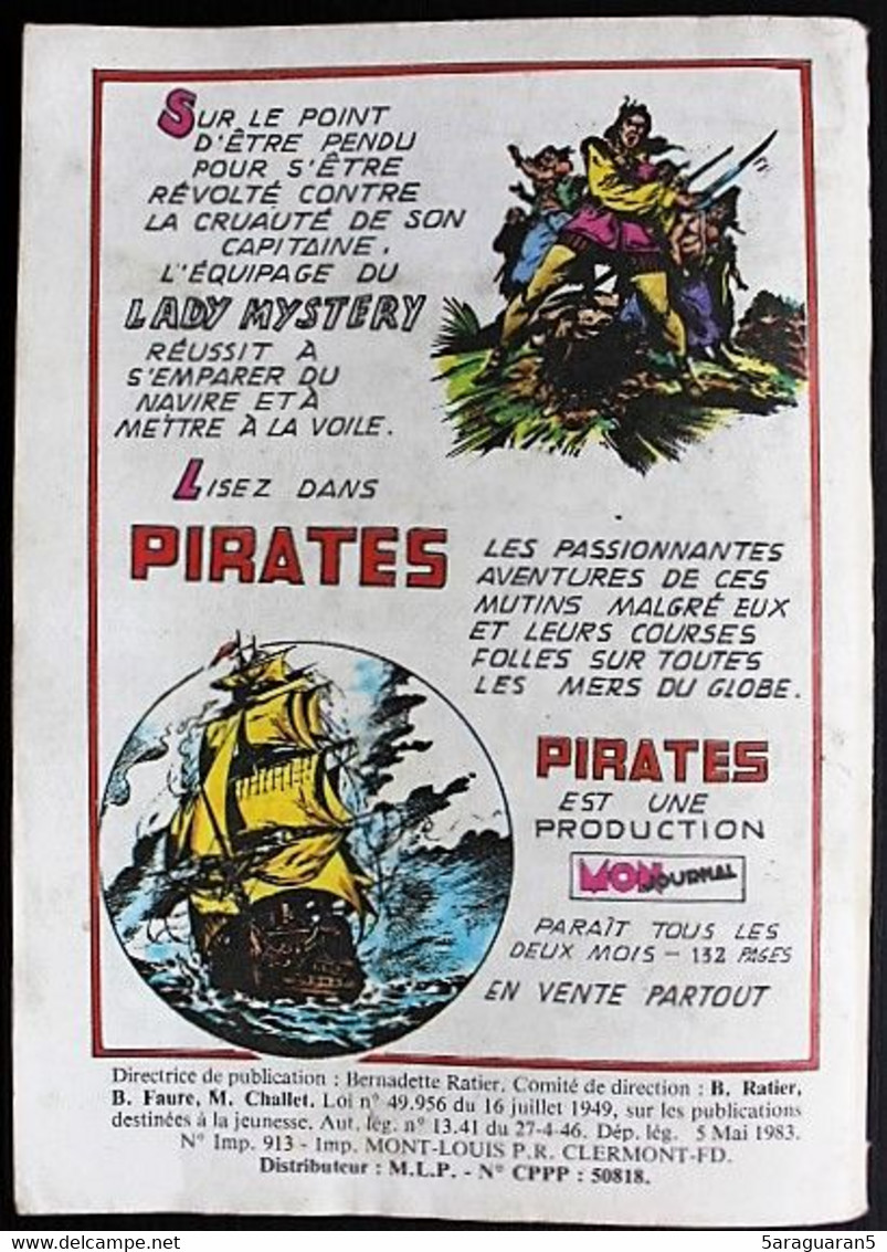 BD PIRATES - 95 - Lady Mystery : Les Fruits Du Bonheur Fou - EO 1983 Mon Journal - Piraten
