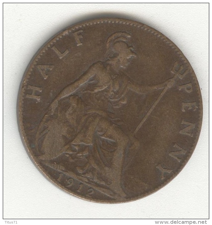 1/2 Penny Grande-Bretagne / Great Britain 1912 Georges V / Georgius V - C. 1/2 Penny