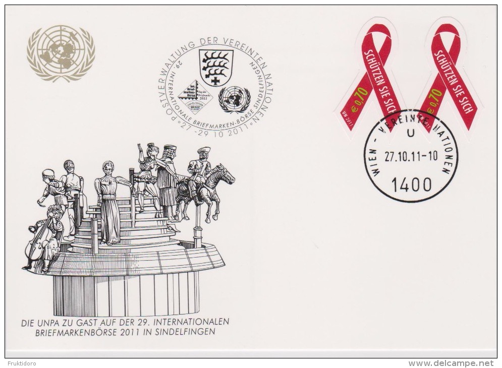 United Nations Show Card 2011 ´Sindelfingen´ - December 2011 - Mi 729 Fighting Aids - 30 Years Of A World Living With - Brieven En Documenten