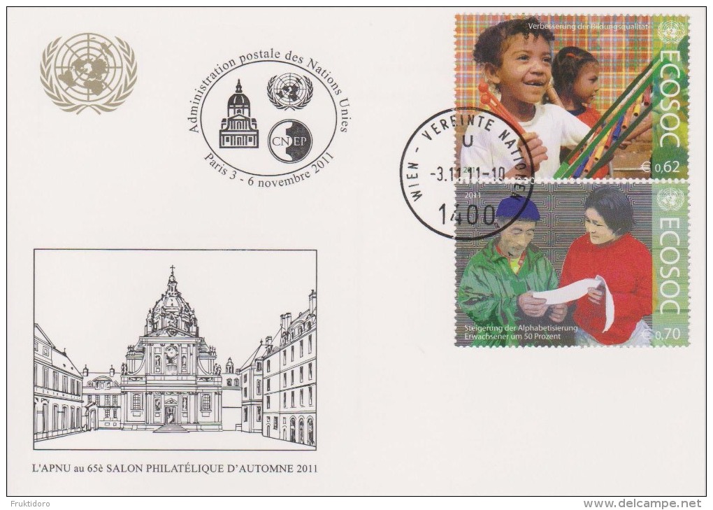 United Nations Show Card 2011 ´Salon D´Autumne´ - November 2011 - Mi 730-731 Economic And Social Council (ECOSOC) - Storia Postale