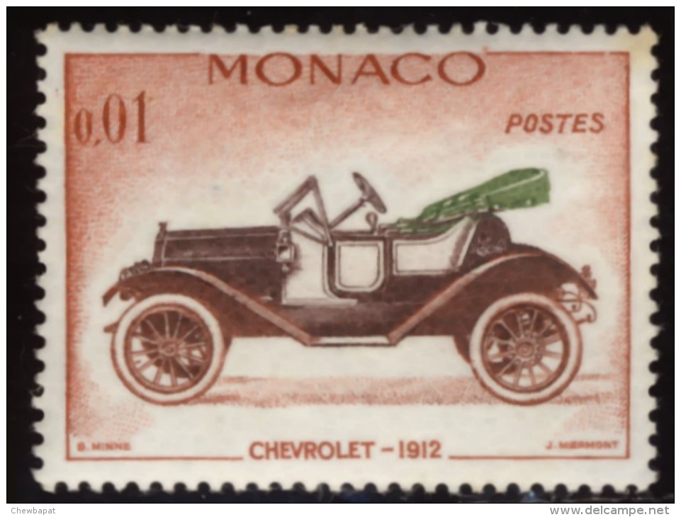 Monaco - Oblitéré - Charnière  Y&T 1961 N° 557 Véhicules Anciens : Chevrolet 1912 -1c Orange Brun - Usados