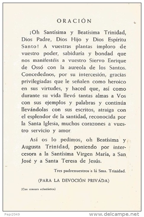 M877 - ENRIQUE DE OSSÓ Y CERVELLÓ - FUNDADOR DE LA COMPAÑIA DE SANTA TERESA DE JESUS - Otros & Sin Clasificación