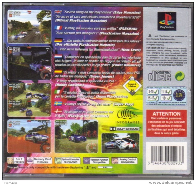 Jeux PS1  -   V-Rally Championship Edition - Playstation