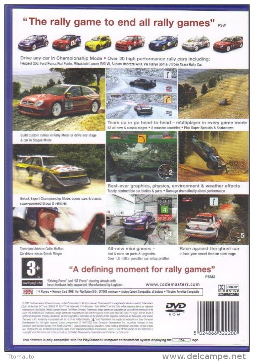 Jeux PS2  -   Colin McRae Rally 4 - Playstation 2