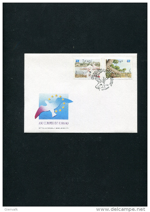 PORTUGAL FDC 1991 With FLAMINGO & CHAMELEON. - Flamants