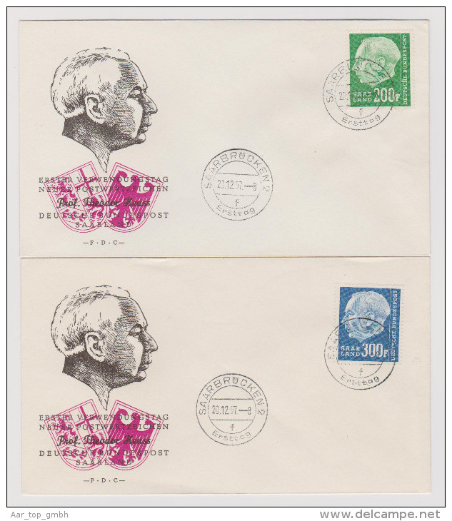 DE Saarland 1957 Ersttagsbriefe Mi# 409-428 - Covers & Documents