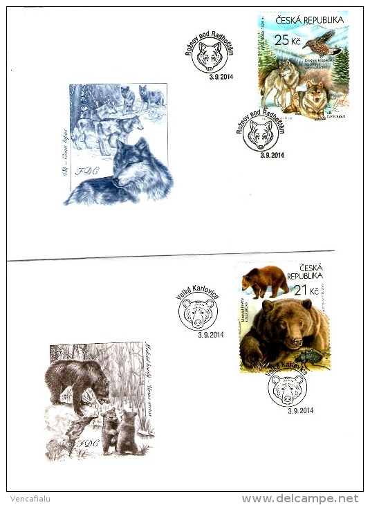 Year 2014 - Nature In Region Beskydy, Set Of 4 FDC's - FDC