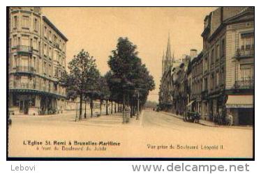 « La Paroisse Saint Remi à BRUXELLES-Maritime - Vue Prise Du Boulevard Léopold II » - Maritime