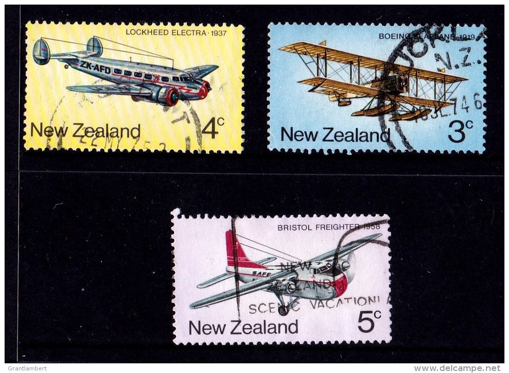 New Zealand 1974 Airmail Transport - Planes 3 Values Used - - - Used Stamps