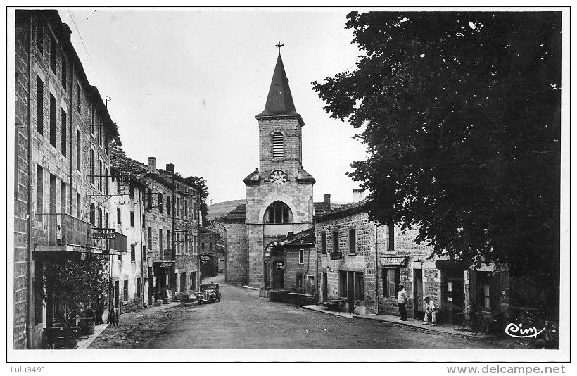 CPSM - CHALMAZELLES (42) - Aspect De L'Hôtel Et De La Boucherie Rue De L'Eglise Dans Les Années 40 - Autres & Non Classés