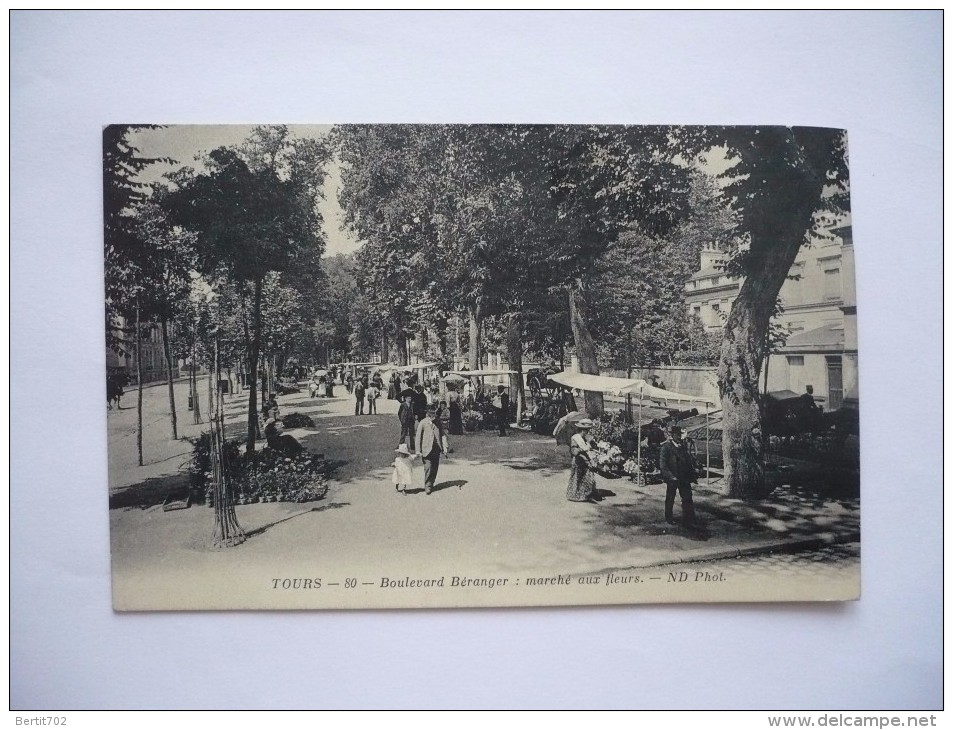 TOURS - Boulevard Béranger - Le Marché Aux Fleurs Animé - Venters