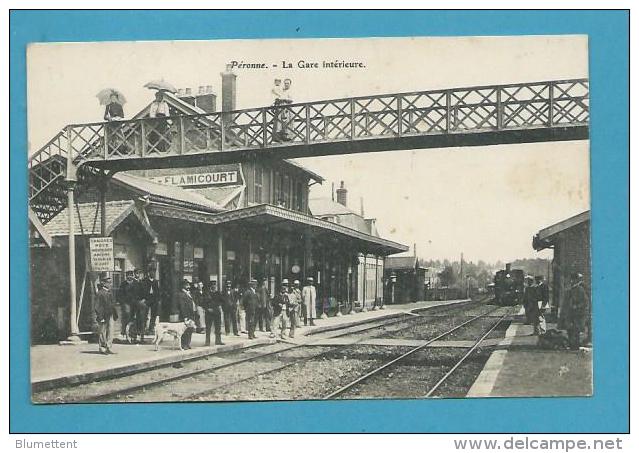 CPA Chemin De Fer - Arrivée Du Train En Gare De PERONNE-FLAMICOURT 80 - Peronne