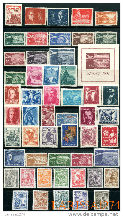 YUGOSLAVIA 1951 Complete Year MNH - Komplette Jahrgänge