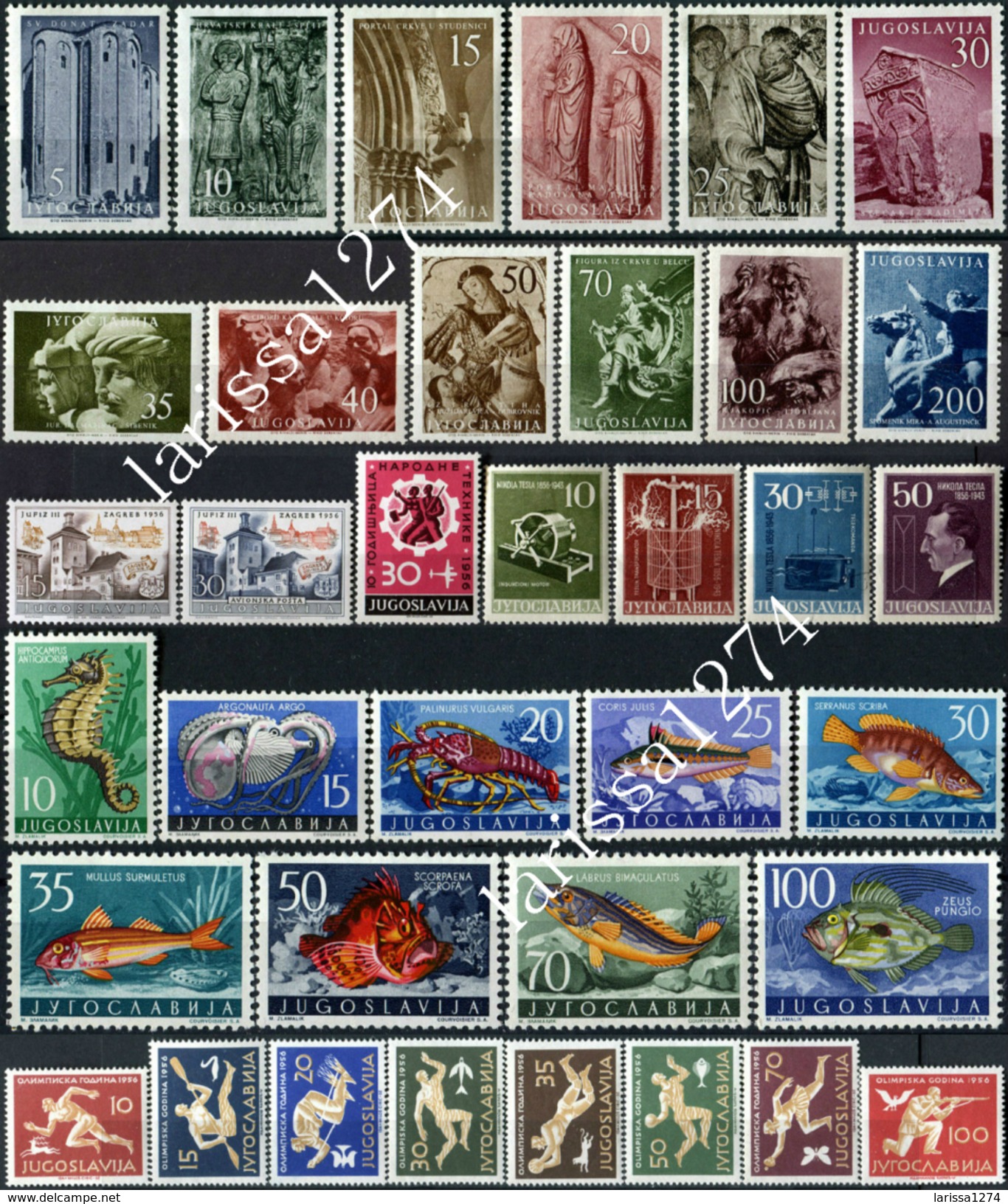 YUGOSLAVIA 1956 Complete Year MNH - Années Complètes