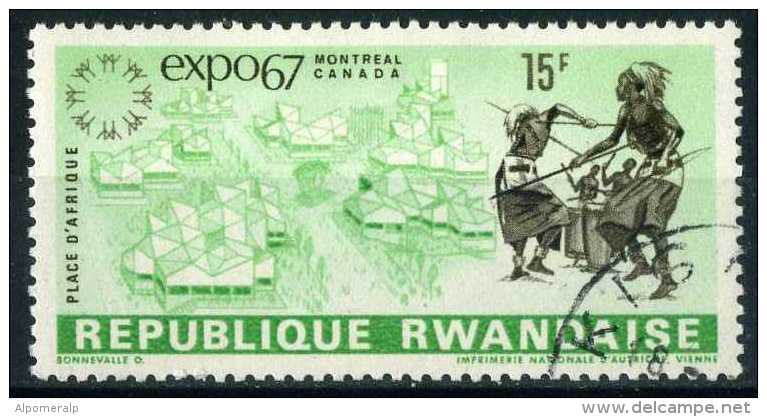 Rwanda 1967 Mi 237 Watussi Warriors At The Dance | World Exhibition EXPO 67 - Usati