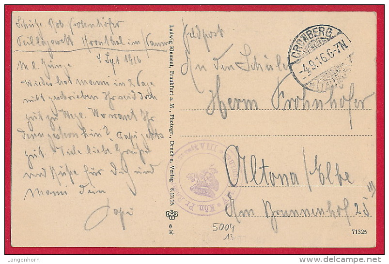 Alte-AK ´Königstein / Falkenstein´ (Taunus) ~ Feldpost 1916 - Koenigstein