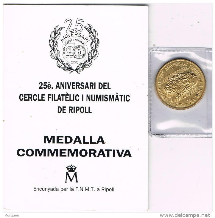 Medalla Conmemorativa RIPOLL (Gerona) 1992. Monasterio De Ripoll Y Guifré I - Professionals/Firms