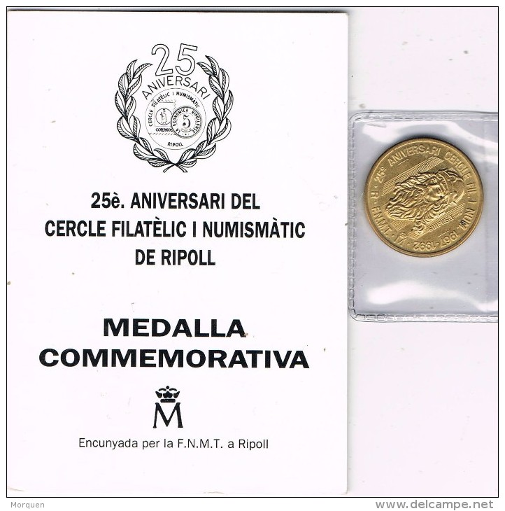 Medalla Conmemorativa RIPOLL (Gerona) 1992. Monasterio De Ripoll Y Guifré I - Profesionales/De Sociedad