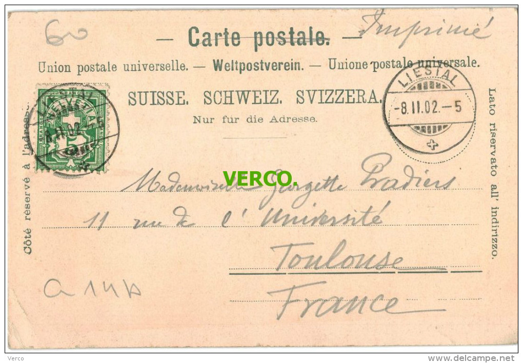 Carte Postale Ancienne De SUISSE – GRUSS AUS LIEDSTAL - Autres & Non Classés
