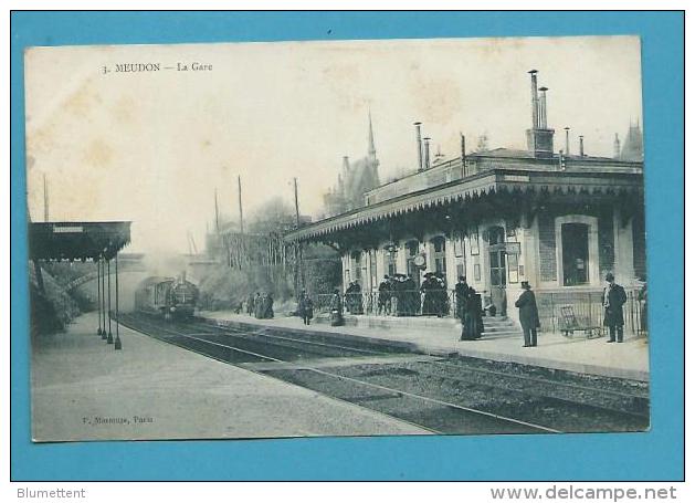 CPA 3 - Chemin De Fer Train Cheminot Gare MEUDON 92 - Meudon