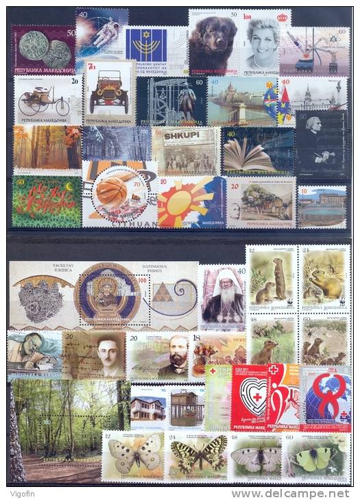 MK 2011-582-620 COMPLET YEAR UNIT, MACEDONIA, 40v  + 2S/S, MNH - Nordmazedonien