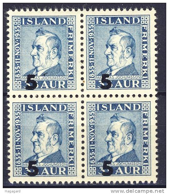 #Iceland 1939. Block Of 4. Michel 203. MNH(**) - Unused Stamps