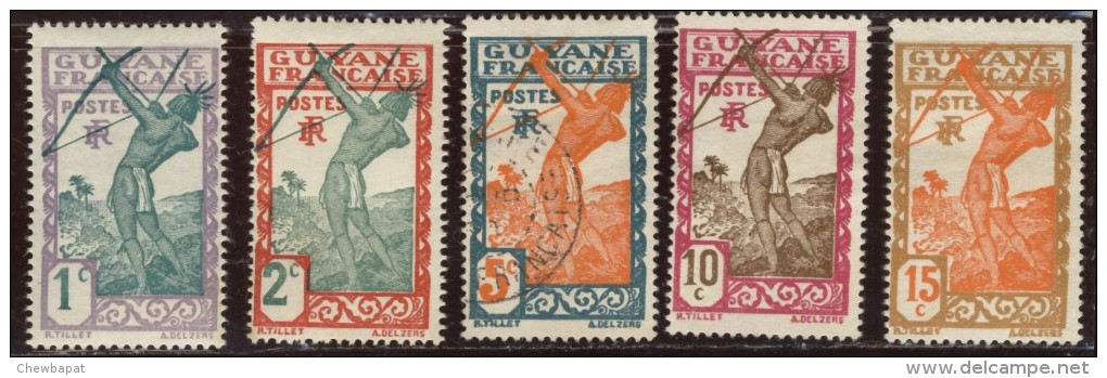 Guyane - Oblitéré - Charnière  Y&T 1929 N°109 - 110 - 112 - 113 - 114 - Oblitérés