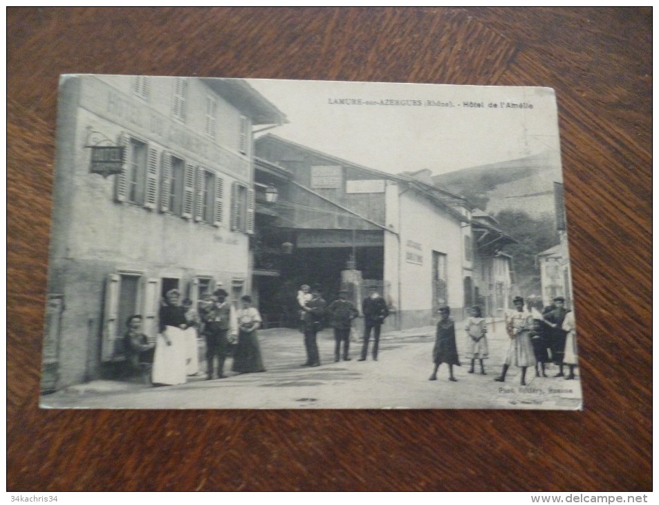 CPA Rhône Lamure Sur Azergues Hôtel De L'Amélie Animée - Lamure Sur Azergues