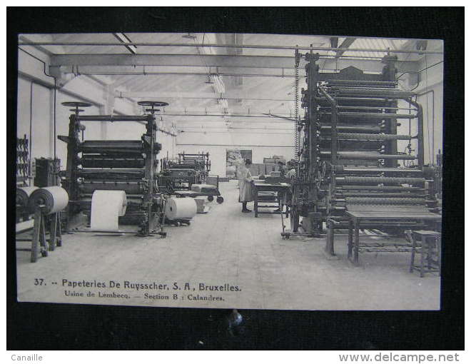 O N°158 / 37 , Papeteries De Ruysscher, S.A. Bruxelles. Usine De Lembecq - Section B : Calandres - Artigianato