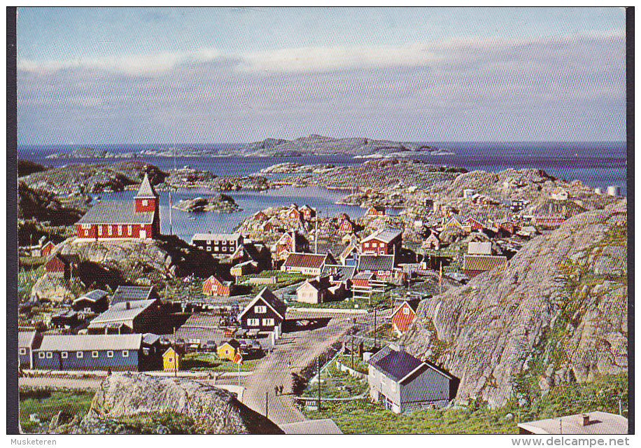 Greenland PPC Udsigt Fra Bakken Bag Kirken Holsteinsborg HOLSTEINSBORG 1968 BRØNDERSLEV Denmark Cz. Slania FDC Cancel !! - Grönland