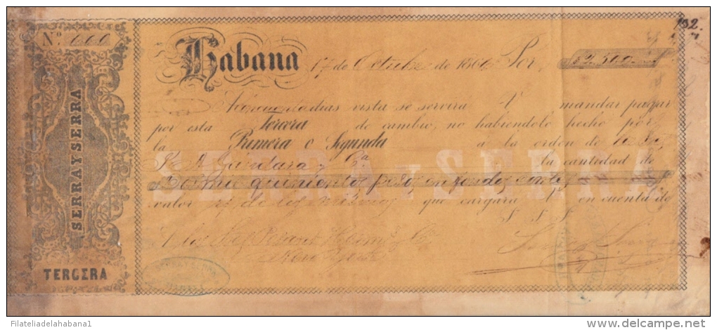 E4541 CUBA SPAIN ESPAÑA CHANGE LETTER. SERRA & SERRA Y Ca. 1866 - Historical Documents