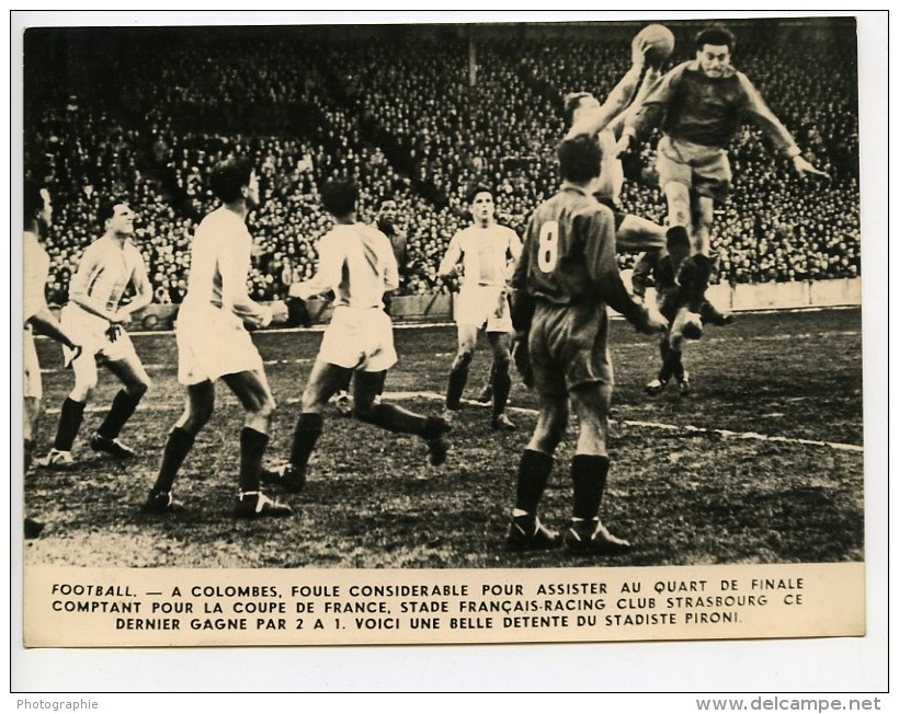 France Colombes Football Match Strasbourg 2 Stade Français 1 Ancienne Photo 1947 - Sports