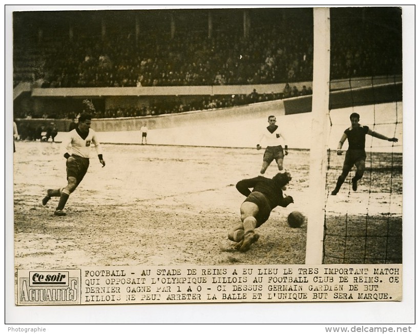 France Reims Football Match Reims 1 Lille 0 Germain Ancienne Photo 1947 - Sports