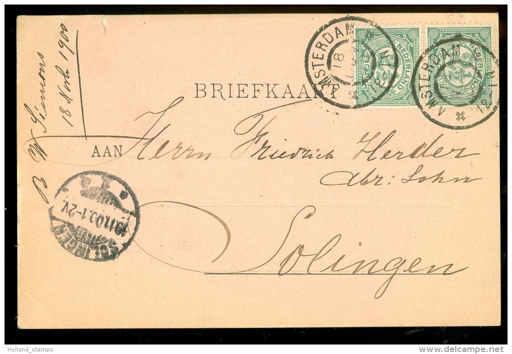 HANDGESCHREVEN BRIEFKAART Uit 1900 Van AMSTERDAM Naar SOLINGEN  (9836L) - Brieven En Documenten