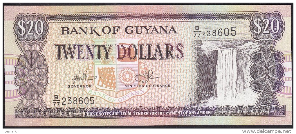 Guyana 20 Dollar 2009 P30e UNC - Guyana