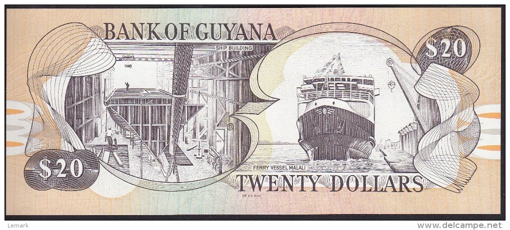 Guyana 20 Dollar 2009 P30e UNC - Guyana