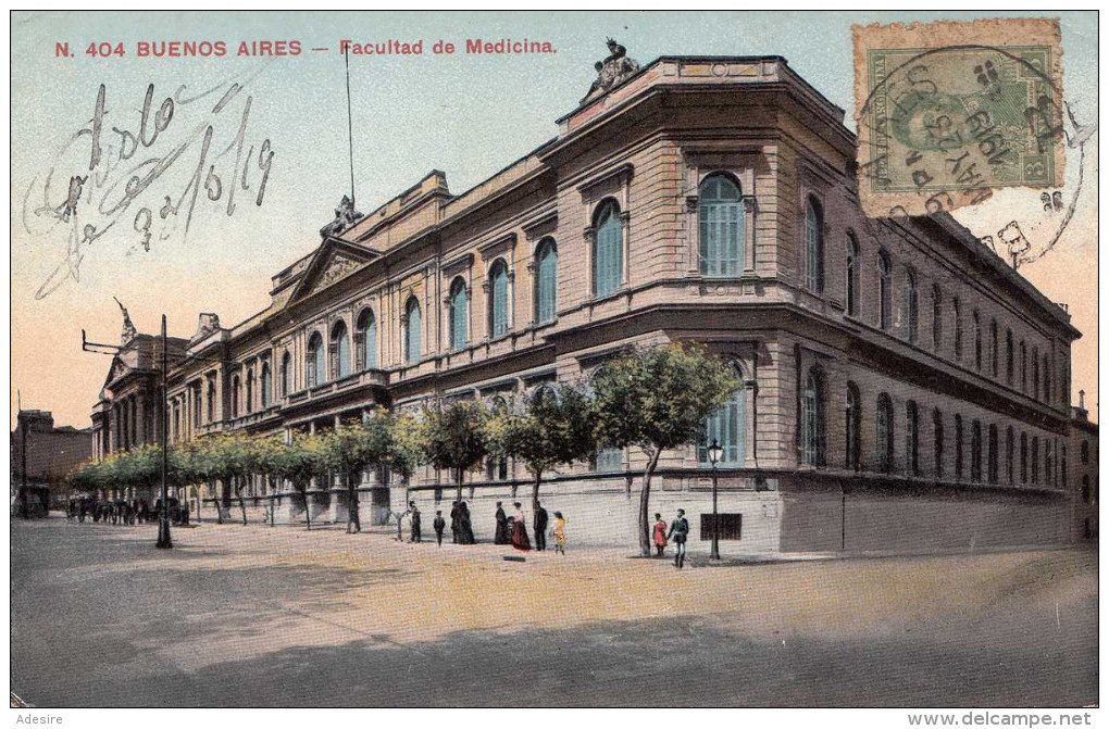 BUENOS AIRES - Facultad De Medicina, Karte Gel.1919 V.Avenida De Mayo B.Aires Nach France - Argentinien