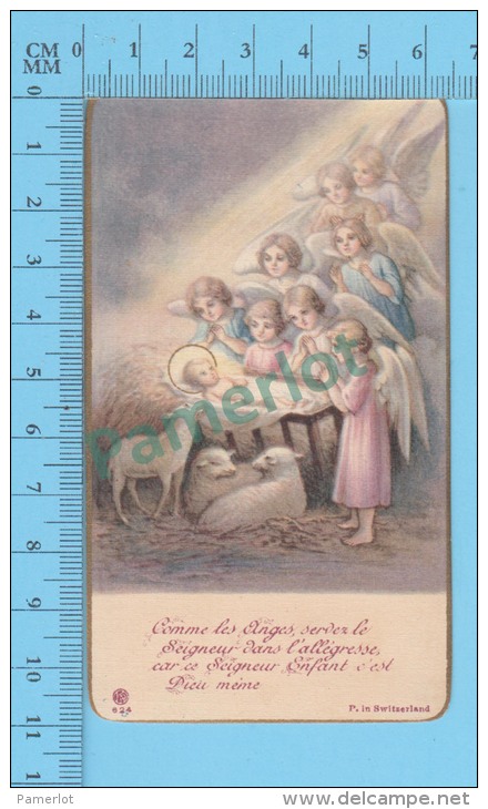 KGO-624 Gold Print (Comme Les Anges Servez Le Seigneur Dans L'allégresse.. )  Santino Holy Card  Image Pieuse 2 Scans - Images Religieuses