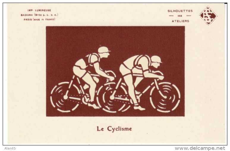 Le Cyclisme, Bicycle Race Cycling Racing, Glow In The Dark Images, C1920s/60s Vintage Postcard - Cycling