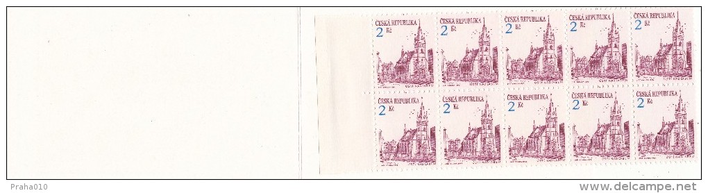 Czech Rep. / Stamps Booklet (1993) 0013 ZS 1 City Usti Nad Labem (church; Coat Of Arms) (J3700) - Unused Stamps