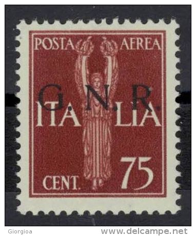 Italia RSI 1943 – GNR Brescia Posta Aerea 75 C. – MNH ** – Firmato Vignati – Rif. 1505014 - Luftpost