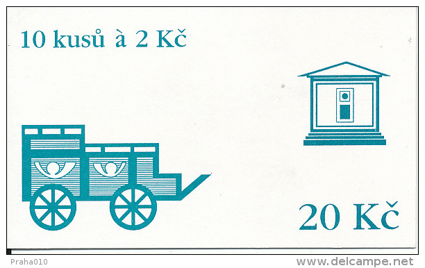 Czech Rep. / Stamps Booklet (1994) 0013 ZS 4 City Usti Nad Labem (church) Mail Coach; Letter-box; Sending Money (J3716) - Unused Stamps