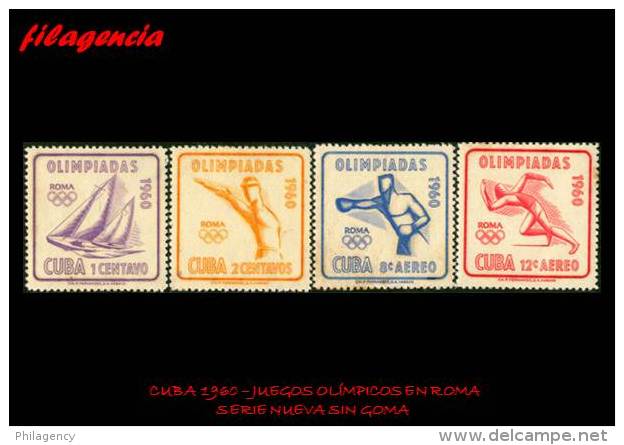 USADOS. CUBA. 1960-08 JUEGOS OLÍMPICOS ROMA 1960. SERIE NUEVA SIN GOMA - Usados