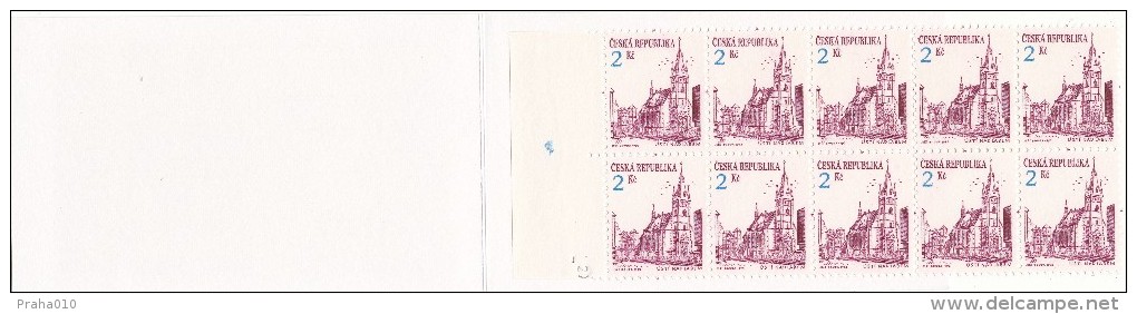 Czech Rep. / Stamps Booklet (1994) 0013 ZS 5 City Usti Nad Labem (church) Postal Museum; Post Office; POSTFAX (J3724) - Unused Stamps