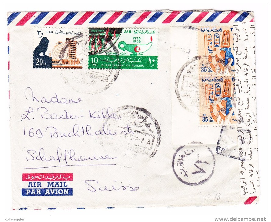 Ägypten -  Flugpost 1965 Zensur Brief Nach Schaffhausen - Poste Aérienne