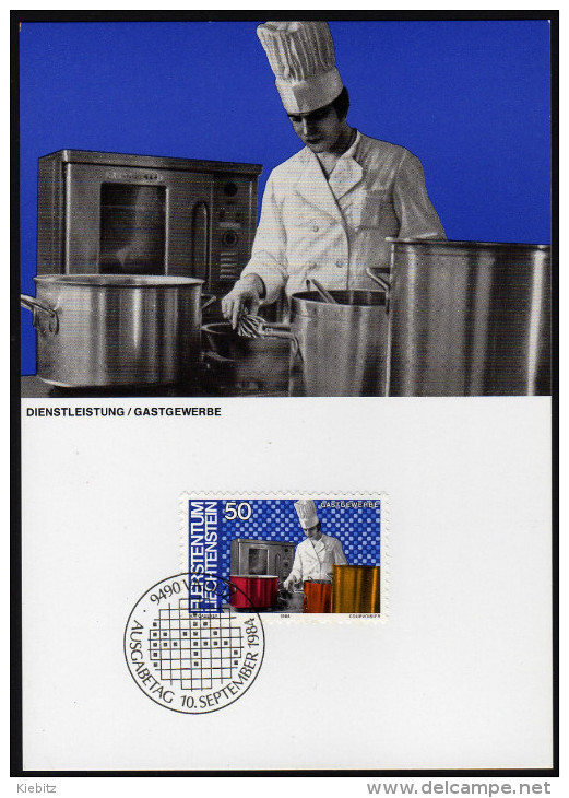 LIECHTENSTEIN 1984 - Gastgewerbe / Koch - Maxikarte MC - Hôtellerie - Horeca