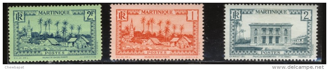 Martinique - Neuf - Charnière  Y&T 1933  N° 133 - 134 - 150 - Village De Basse Pointe Et Palais Du Gouverneur - Neufs