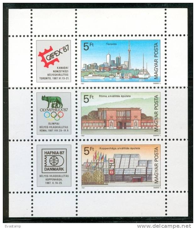 HUNGARY-1987.Souvenir Sheet - Stamp Exhibitions MNH!! - Neufs