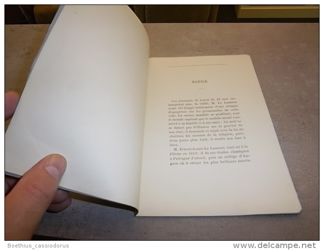 @ Mayenne, L'Huisserie Notice Biographique Sur M Ernest-Louis LE LASSEUX 1878 Edition Originale Pas Le Reprint ! - Pays De Loire