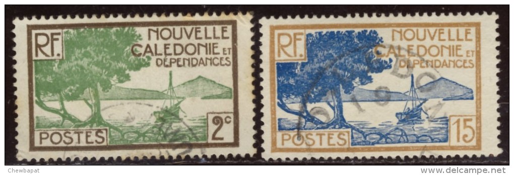 Nouvelle-Calédonie - Neuf - Charnière  Y&T 1928  N° 140 Et 144  Baie Des Palétuviers  2c Et 15c - Oblitérés